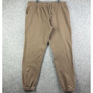 American Tall Sweatpants Joggers Pants Mens 2XLT Brown Tapered Preppy Pockets